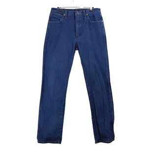 Wrangler Mens Dark Wash Straight Leg Denim Jeans Size 33x34